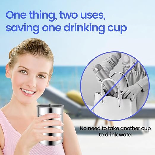 NSF/ANSI 42&372 Standard 1L (1000 ML) Portable Stainless Steel Gravity-Fed Water Filter Gravity Sport Bottle with Carbon Filter, for Travel, Camping, Backpacking and Emergency Preparedness
