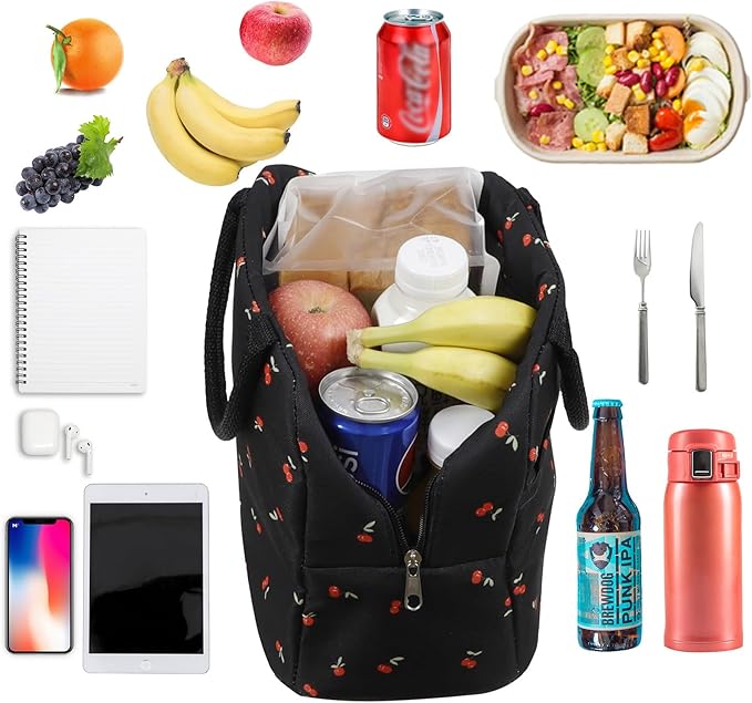 Cute Lunch Bag Women with Placemats, Insulated Lunch Box for Women, Placemats Keep Clean and Hygienic Durable Leakproof Thermal Bag High Capacity for Travel Picnic Insulated Lunch Bag