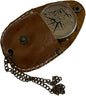 Antique Brass Compass with Detachable Chain & Carrying Case – Vintage Nautical Navigation Tool for Outdoor Hiking, Survival, and Travel – Gift for Collectors and Adventurers