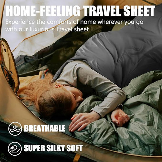 Frelaxy Ultralight Sleeping Bag Liner - Lighter & Compact, 3 Sizes Travel Sheets & Adult Sleep Sack, Comfy Breathable & Cooling & Silky Soft, Quick-Drying, for Backpacking, Hotel, Camping, Hostels