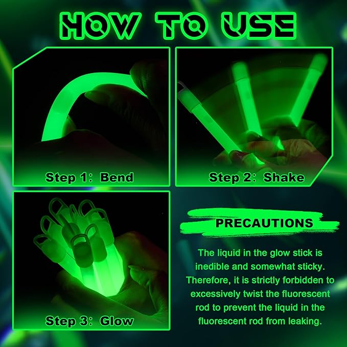 Lewtemi 100 Pack 4'' Halloween Glow Sticks Bulk Light Sticks with Lanyard Individually Wrapped Tactical Military Emergency Glow Stick Party Favors for Halloween, Camping, Hiking, Party