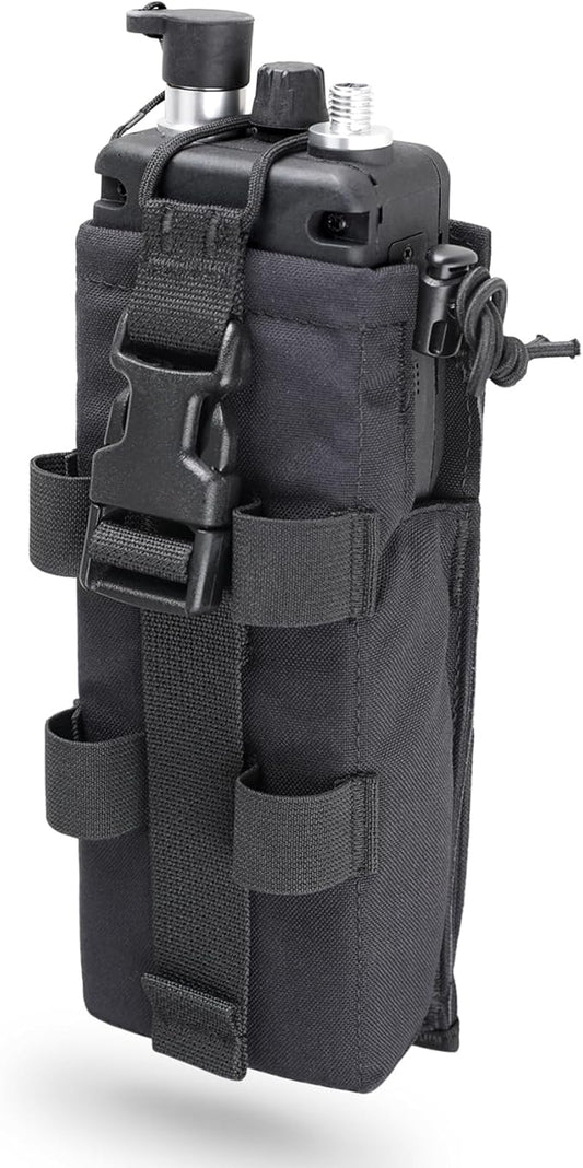 Tactical Radio Holster, Molle Radio Pouch Radio Holder of Single-Handed Operation for Duty Belt Vest Compatible with PRC 152/148 Mainstream Military Intercom Models