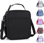 Kids Insulated Lunch Box Bag, Thermal Picnic Cool Bags with Adjustable Strap for Adults Children Women Men Boys Girls School Work (Black)