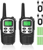 Rechargeable Walkie Talkies,Fvamom Walkies Talkies for Adults with 22 Channels,Long Range Walkie Talkies with NOAA Weather Channels,VOX LCD Display LED Flashlight (Silver)