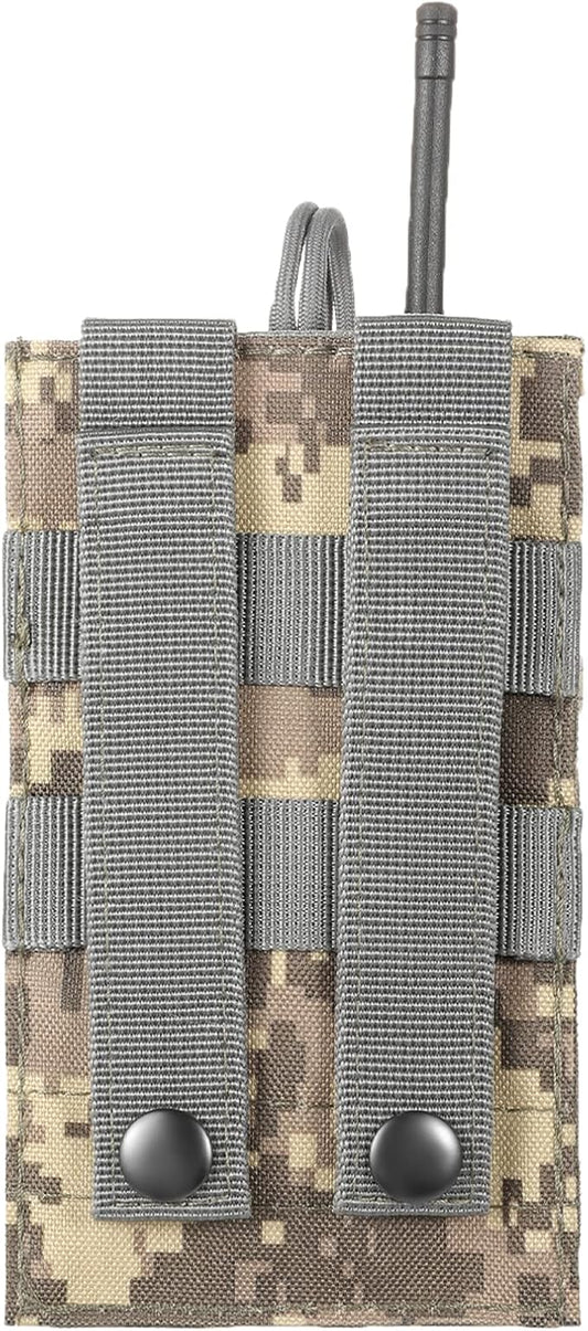 FRTKK Tactical Radio Holder Radio Holster Molle Radio Pouch Universal Radio Case Military Heavy Duty Radio Bag for Police Firefighter Two Ways Walkie Talkies Vest