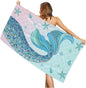 Mermaid Beach Towel, Cute Quick Dry Thin Mermaid Tail Absorbent Bath Towel for Girls & Womens, Kids Fantasy Summer Lightweight Beach Blanket for Travel Pool Yoga Sports 30 x 60 in