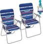 #WEJOY Folding Beach Chair for Adults, Lightweight Beach Chair with Shoulder Straps, High Back Beach Chairs with Hard Armrest, Supports 300lbs for Beach Lawn Concert