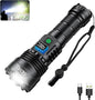 Flashlights High Lumens Tactical, Rechargeable Flashlight, 200000 Lumens Super Bright Flash Light, IPX45 Waterproof, 5 Modes Flash Lights for Camping, Emergency, Outdoor, Home