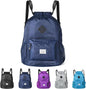 ALUSBELL Large Drawstring Backpack Bag, Sports Gym Bag String Sackpack with Shoes Compartment, Waterproof String Bag Cinch for Women Men(Navy Blue)