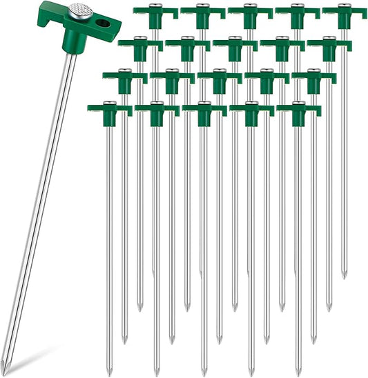 Shimeyao 10 Inch Tent Stakes Heavy Duty Camping Stakes Bulk Galvanized Non Rust Tent Pegs Metal Camping Spikes for Outdoor Camping Pitching Canopy