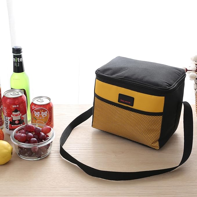 Nanxson 5L Lunch Bag Leakproof Thermal Cooler Lunch Box Adult Waterproof Insulated Lunch Tote Bag (5L,Yellow)