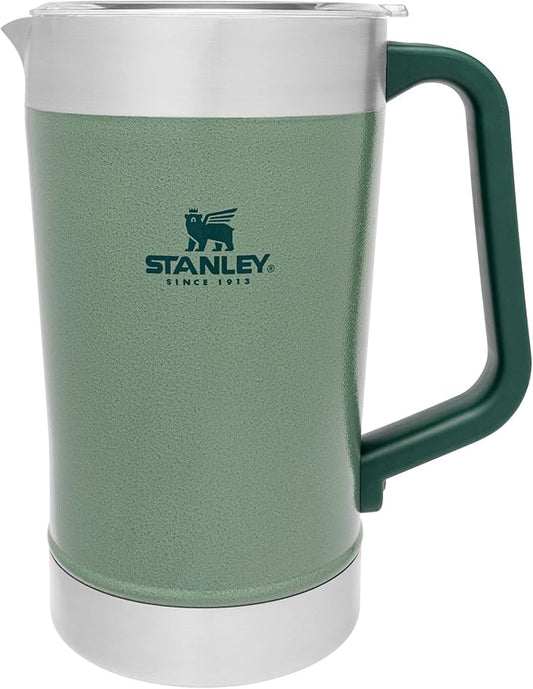 Stanley Stay-Chill Pitcher 64 oz | Cold Water, Beer, and Drink Pitcher with Lid | Large Capacity Durable Beverage Container with Handle | Insulated Stainless Steel | BPA-Free