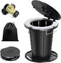 CKE Upgraded Retractable Portable Toilet for Camping with Soft PU Cushion, 300LBS Folding Toilet Adjustable Height Camping Toilet for Adults Kids, Portable Potty Travel Foldable Toilet for Camping/Car