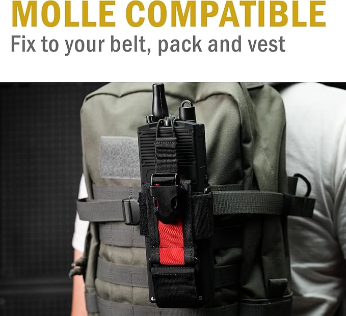 VIPERADE Radio Holster, MOLLE Radio Pouch for Vest, Universal Walkie Talkie Holster Radio Holder for Duty Belt, Police Radio Holder Tactical Radio Pouch for Baofeng, Motorola