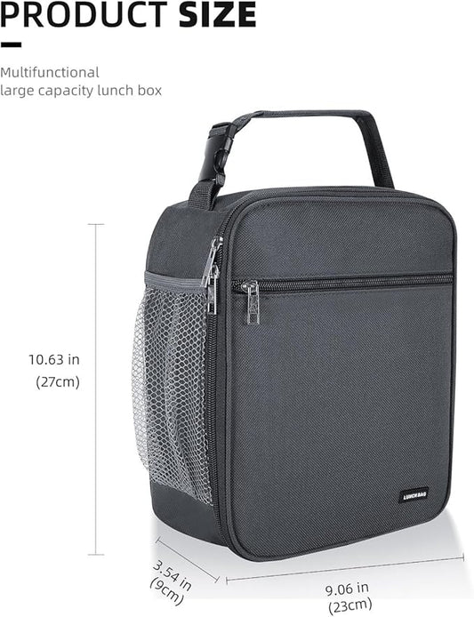Lunch box Lunch bag for men women Insulated Lunchbox Lunch bags for Work Picnic Travel (Grey)