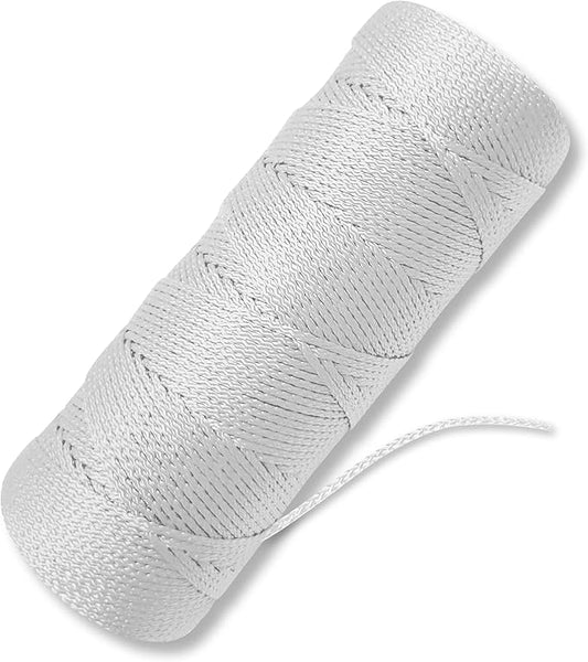 Bright White Mason Line String Line - #18 Braided Nylon String - 500 Ft Length - Nylon Twine For Gardening Or Masonry Tools - Perfect Construction String For A String Level, Twine String For Gardening