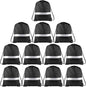KUUQA 12 Pcs Drawstring Backpack Bag Bulk Reflective Backpack Black String Bags Cinch Sack Backpack for Team Yoga Sport Gym Traveling