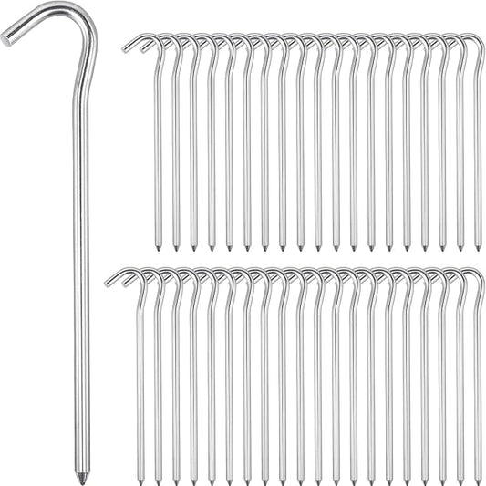 RIY 7" Camping Tent Stakes Aluminum Lightweight Camping Canopy Stakes Pegs