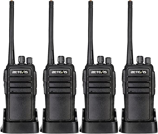 Retevis RT21 Walkie Talkies for Adults, 2 Way Radio Long Range, Two Way Radio Rechargeable, Handheld Radio, Portable, FRS, Durable, Heavy Duty, for Business(4 Pack)