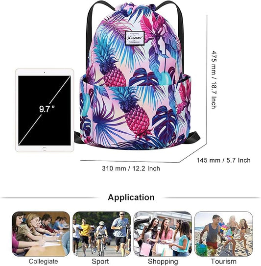 XEYOU Drawstring Sports Backpack Lightweight Gym Yoga Sackpack Shoulder Rucksack Casual Outdoor Daypack for Women and Men