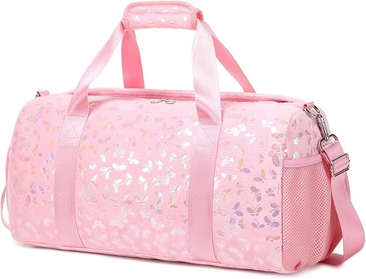 Dance Bag for Girls Soft Fluffy Ballet Bag Sports Gym Bag Travel Duffel Bag for Girls Water Resistant Overnight Sleepover Bags with Shoes Compartment