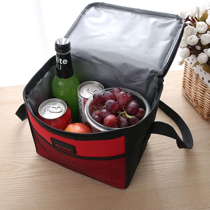 Nanxson 5L Lunch Bag Leakproof Thermal Cooler Lunch Box Adult Waterproof Insulated Lunch Tote Bag (5L,Red)