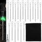 JaGely 20 Pcs 12 Inch Tent Stakes Heavy Duty Grow in The Dark Tent Stakes Metal Screw in Camping Stakes with Luminous Head Ground Anchor Pegs with Hex Head Driver for Camping Inflatable Yard Decor