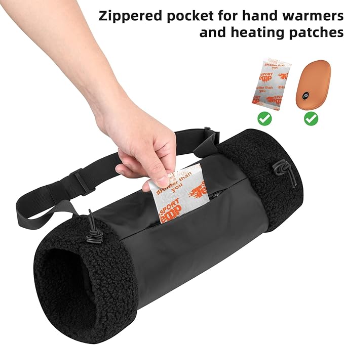 Xxerciz Football Hand Warmer Pouch, Hand Warming Pouch Durable Nylon Belt Hand Muff Warmer with Adjustable Strap and Zipper Pocket, Perfect for Camping Football Hiking Hunting