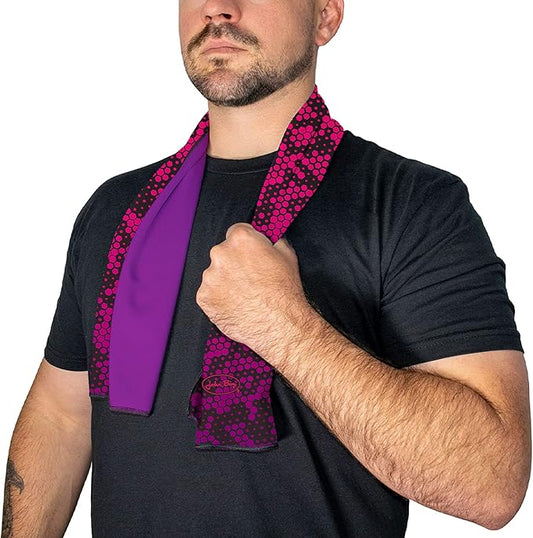 John Boy Cooling Towel - UPF 50+ Reversible Heat Guard with Natural Cooling Technology & Absorbent Microfiber - CT-GEOPINK