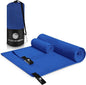 Microfiber Travel & Sports Towel Set - Quick Dry, Super Absorbent, Compact, Lightweight - for Camping, Backpacking, Hiking, Beach, Yoga, Swimming - Includes 2 Sizes + Carrying Bag & Clip