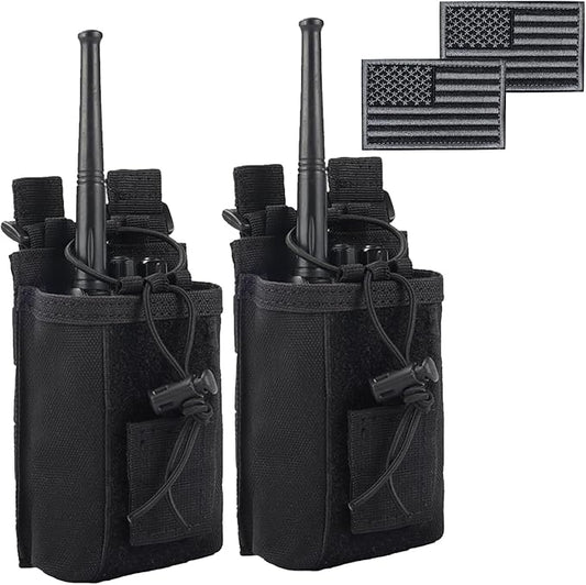 Radio Pouch - 1000D Tactical Molle Adjustable Two Way Radios Holder Bag Case for Walkie Talkies