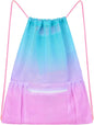 Fiodrimy Mesh Drawstring Backpack Bag Beach Bag with Zipper Pocket Gym Backpack Bag for Swimming Gear Gym Storage Bag for Adult Kids (Pink)