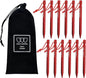 Gold Armour Tent Stakes - 12 Pack Heavy Duty, Lightweight, Camping Stakes Pegs for Outdoor Tent and Tarp, Essential Camping Gear Equipment Accessories (Red)
