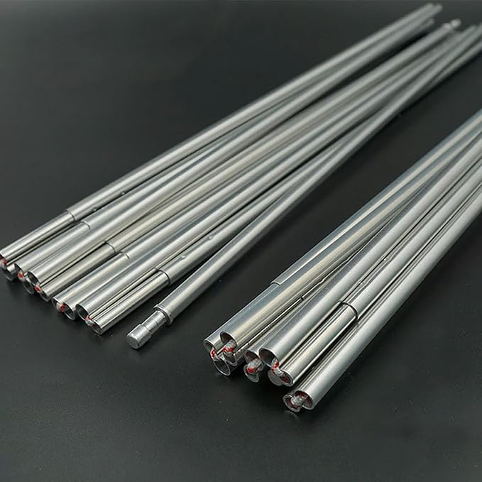 Tent Pole Replacement 11.8 ft 13 ft 14.5 ft Aluminum Tent Rod 0.3 inch Outdoor Camping Collapsible Tent Frame Repair Accessory (2 Pole, 11.8 ft)