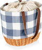 PICNIC TIME Coronado Canvas and Willow Basket Tote, Picnic Tote Bag, Beach Tote