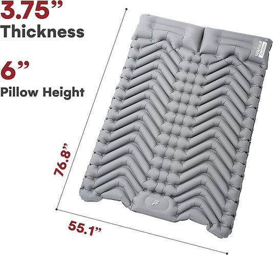 Sleeping pad for Camping 2 Person - Large self Inflatable Mattress Camping - Lightweight Camping Bed for Adults - Ideal for Backpacking Adventures