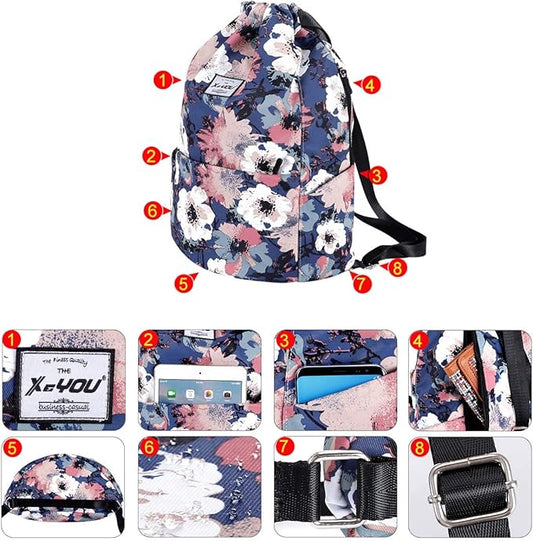 XEYOU Drawstring Sports Backpack Lightweight Gym Yoga Sackpack Shoulder Rucksack Casual Outdoor Daypack for Women and Men