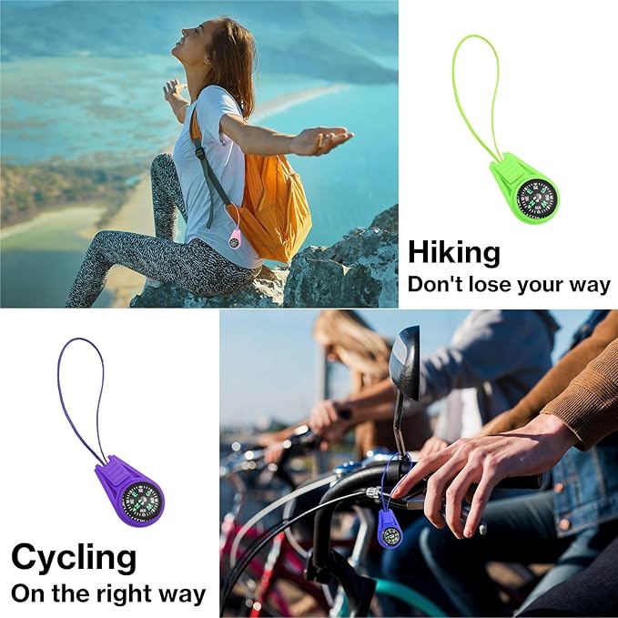 Mini Compass for Kids Keychain, Small Bulk Multi-Color Outdoor Camping Hiking Pocket Compass for Survival Kits Watchband Bracelet Necklace
