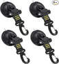 CONBOLA Suction Cups Hooks 4 Pieces Outdoor Car Camping Essentials Heavy Duty Upgraded Tie Down Suction Cup,Camper Accessories Strong Power for RV Boat Window Glass Camping Trap.(4 pcs,Yellow)