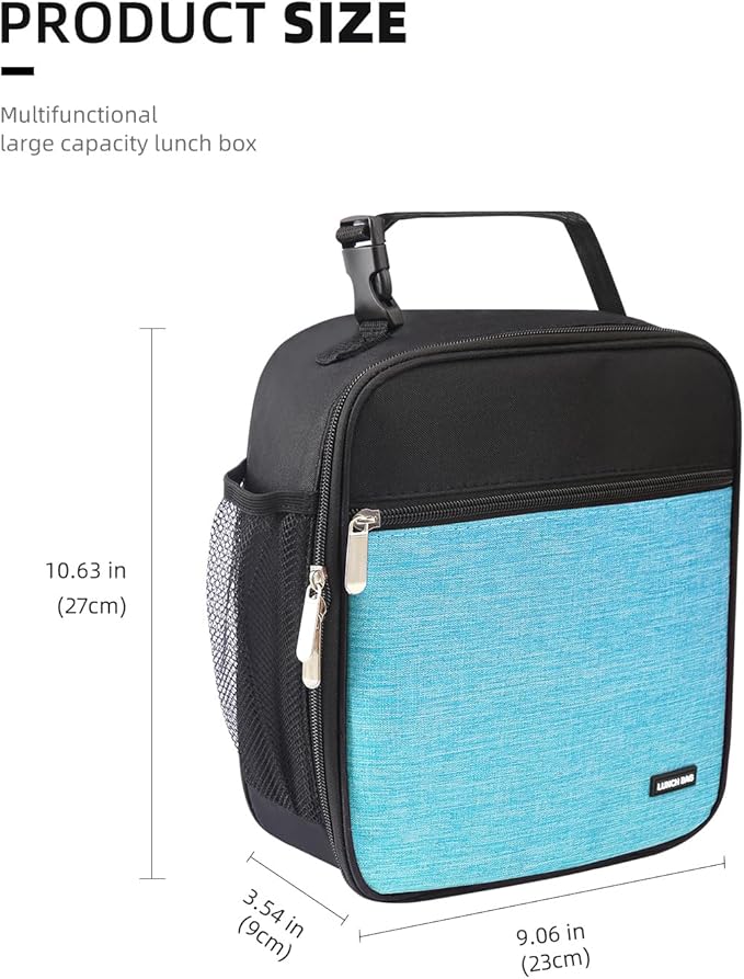 Lunch box Lunch bag for men women Insulated Lunchbox Lunch bags for Work Picnic Travel (Thicken blue)