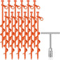 Zhengmy 12 Pcs Ground Anchors Screw in, 12 Inch Heavy Duty Tent Stakes with Trampoline Anchor Hook Ground Stakes for Camping Tent Canopies Ports Sheds Swing Sets Securing Animals (Orange)