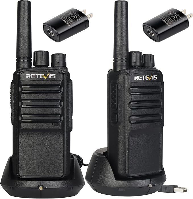Retevis NR10 Portable 2 Way Radios,Noise Cancelling Two Way Radio USB-C Charging,VOX,License Free Walkie Talkies for Road Trip Camping Hiking(2 Pack)