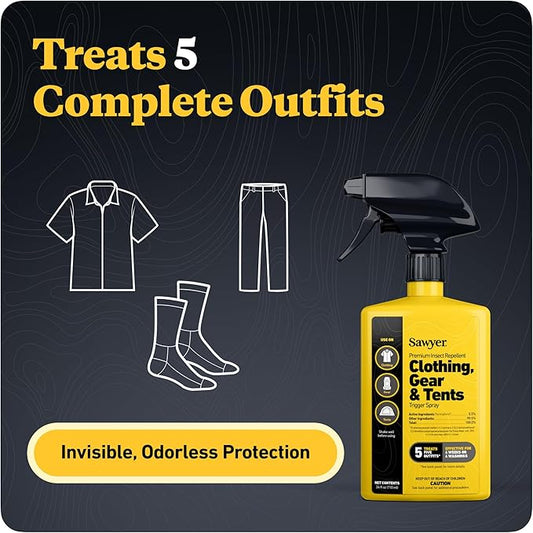 Sawyer Products SP657 Premium Permethrin Insect Repellent for Clothing, Gear & Tents, Trigger Spray, 24-Ounce