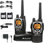 Midland GXT1000VP4 - 50 Channel GMRS Two-Way Radio - Long Range Walkie Talkie with 142 Privacy Codes, SOS Siren, and NOAA Weather Alerts and Weather Scan (Black/Silver, Pair Pack)