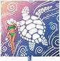 WEKAPO Beach Blanket Waterproof Sandproof Oversized Extra Large Sand Free Beach Mat with Stakes, Storage Bag - Essentials for Outdoor Beach, Picnic (Deep Blue Sea Turtle, 8 X 7 FT (1~4 Person))