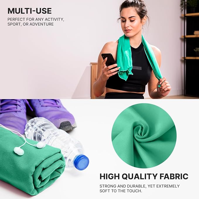 Microfiber Towel 60” by 36” for Camping, Yoga, Gym, Travel - Highly Absorbent Cleaning Cloth, Quick Drying Lightweight Material - Lint Free, Scratch Free Towels Washable and Reusable