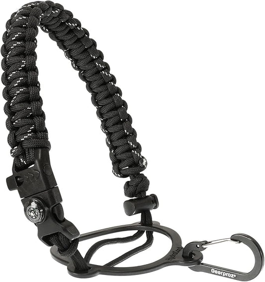 HydroCord Handle for Hydro Flask Wide Mouth Water Bottles, Hydroflask 1.0, Iron Flask, Thermoflask and Takeya Reusable Water Bottles, Paracord Survival Strap