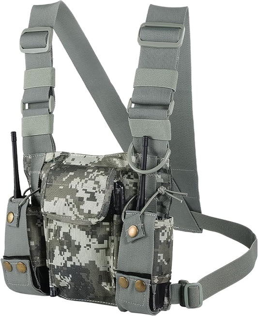 abcGoodefg Radio Chest Harness Chest Front Pack Pouch Holster Vest Rig for Two Way Radio Walkie Talkie(Rescue Essentials)