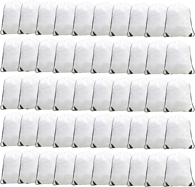 BeeGreen Drawstring Backpack Bags 20,30,50 Packs Reflective String Bags for Gym Sport Trip Cinch Sack DIY for Women Men
