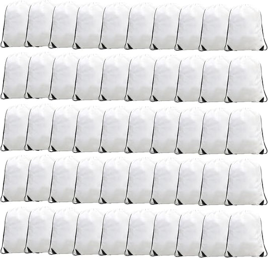BeeGreen Drawstring Backpack Bags 20,30,50 Packs Reflective String Bags for Gym Sport Trip Cinch Sack DIY for Women Men